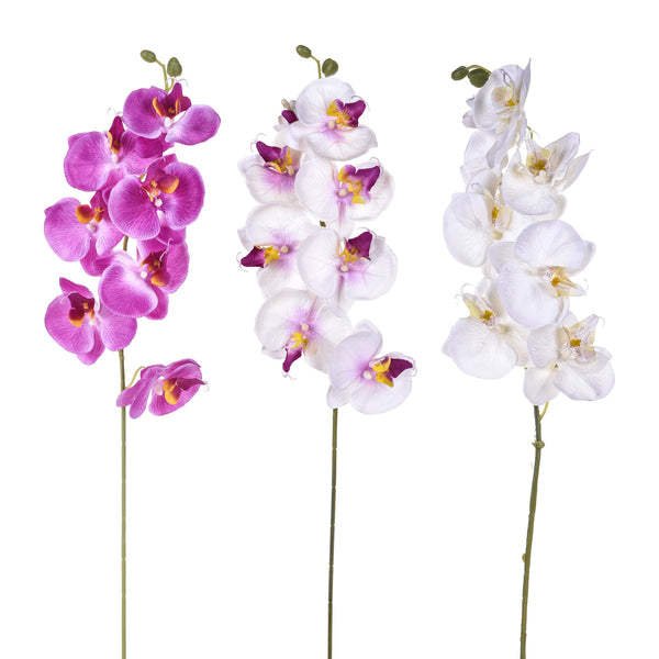 Lot de 8 Phalaenopsis artificiels à 8 fleurs hauteur 65 cm multicolore prezzo