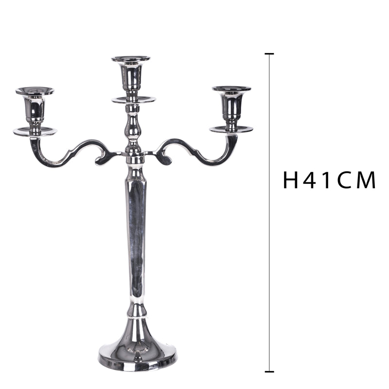 Candelabro in Metallo Composto da 3 Bracci Altezza 41 cm-2