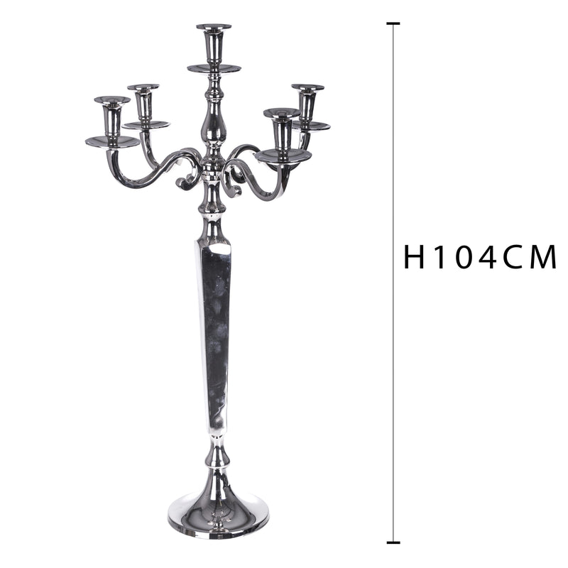 Candelabro in Metallo Composto da 5 Bracci Altezza 104 cm-2