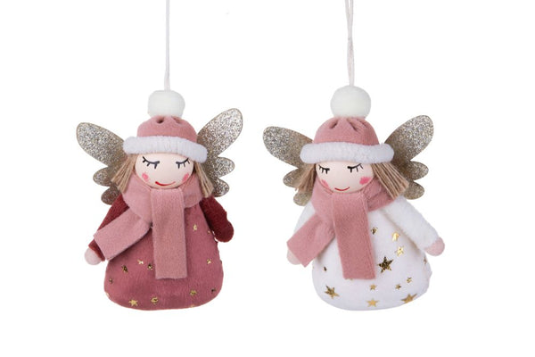 sconto Lot de 24 figurines d'anges à suspendre 11 cm en synthétique