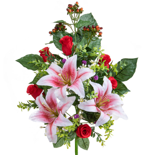 online Front Lilium/Rose artificiel 54 cm rouge