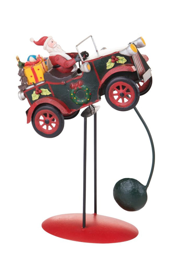 online Figurine en métal Père Noël avec voiture 30 cm