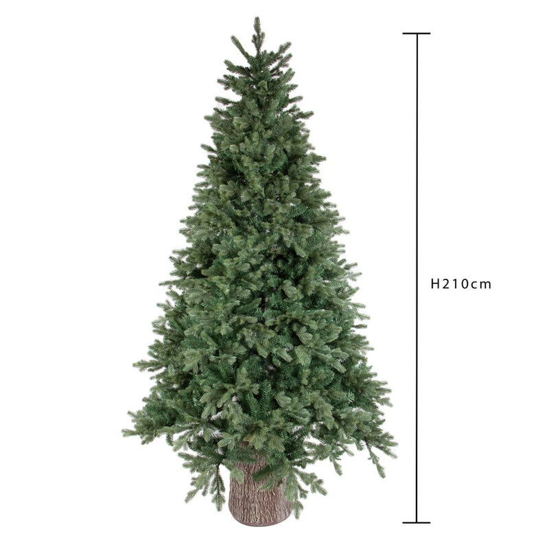 Albero di Natale Artificiale 215 cm 1038 Rami con Tronco Abete Verde-2