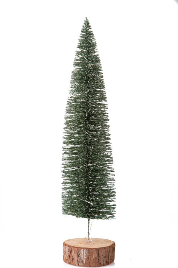 online Mini sapin de Noël décoratif à paillettes 40 cm 30 LED épicéa vert