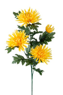 2 Fiori Artificiali di Spidere a 4 Diramazioni Altezza 82 cm Giallo-1