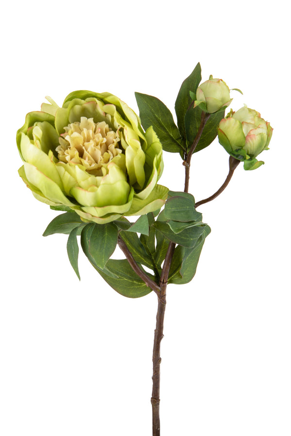 Lot de 4 pivoines artificielles Romance avec 3 fleurs, hauteur 49 cm, vert online