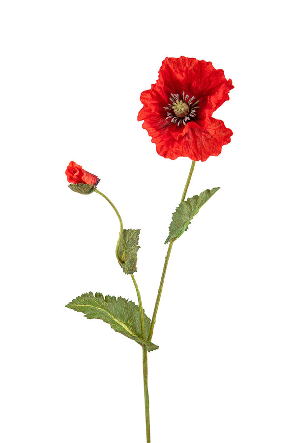 online Lot de 6 coquelicots artificiels à 2 branches avec fleurs hauteur 73 cm rouge