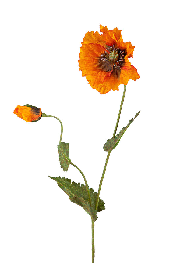 sconto Lot de 6 coquelicots artificiels à 2 branches avec fleurs hauteur 73 cm orange