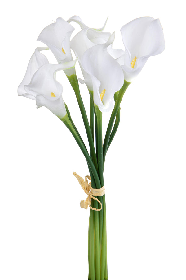 acquista Lot de 3 Lys Calla Artificiels Composé de 8 Fleurs Hauteur 36 cm Blanc