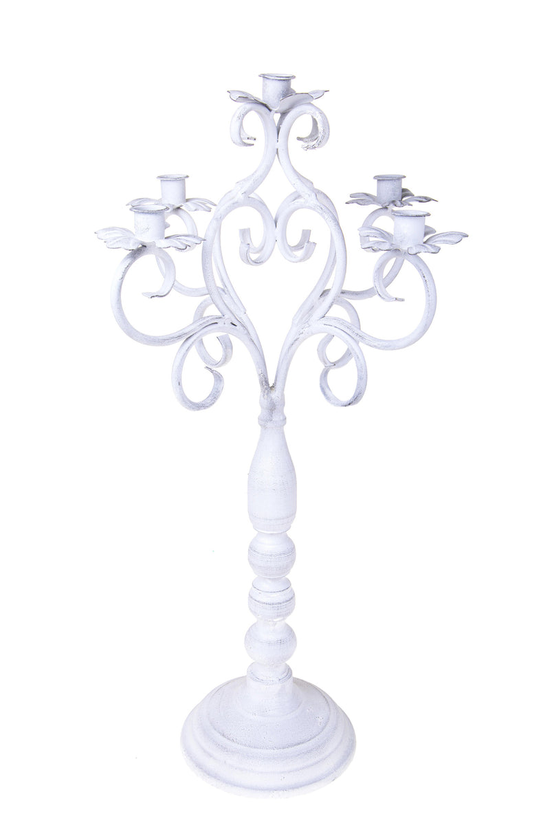 Candeliere con 5 Bracci 68 cm Bianco-1