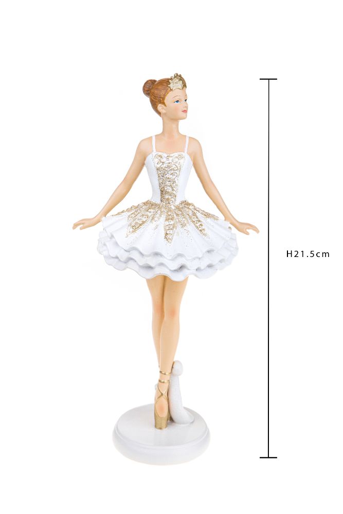 Statuina Ballerina su Punte 21,5 cm in Resina-2