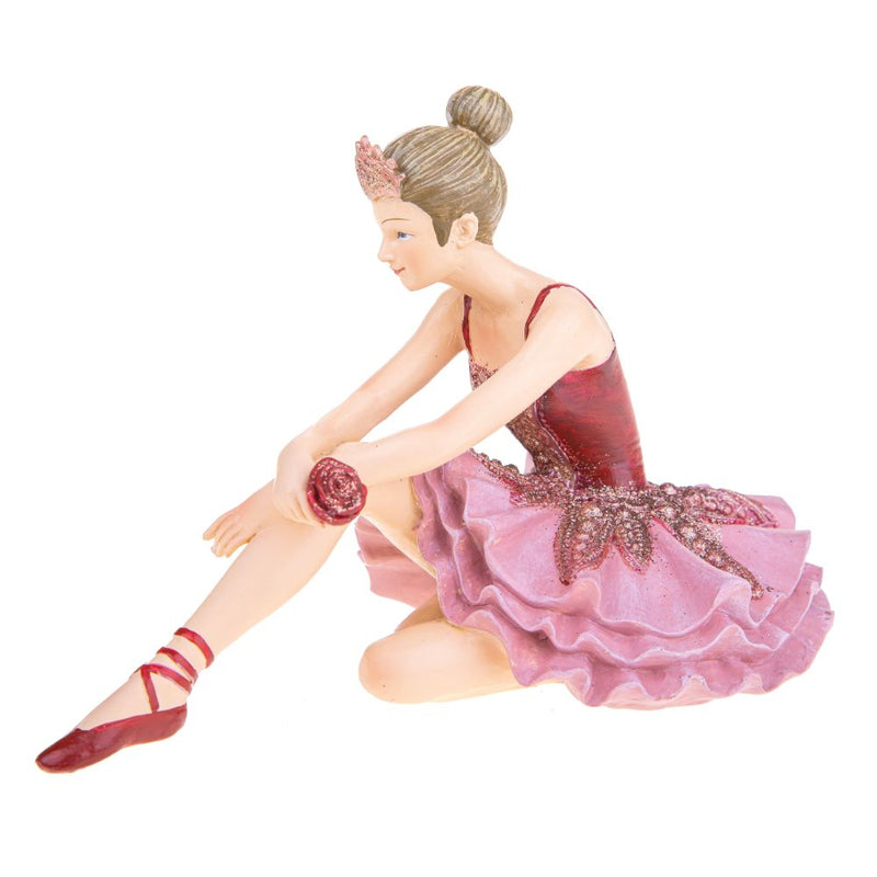 Statuina Ballerina Seduta 12 cm in Resina-2