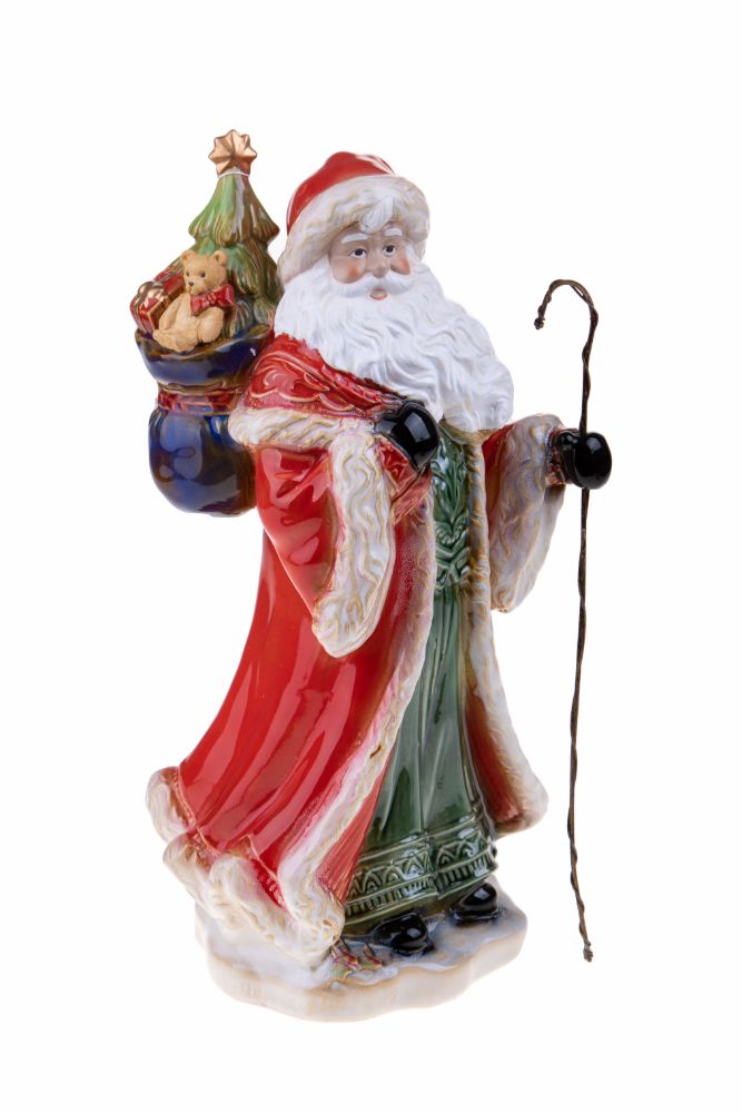 Statuina Babbo Natale con Sacco 48,5 cm in Porcellana Rosso-1