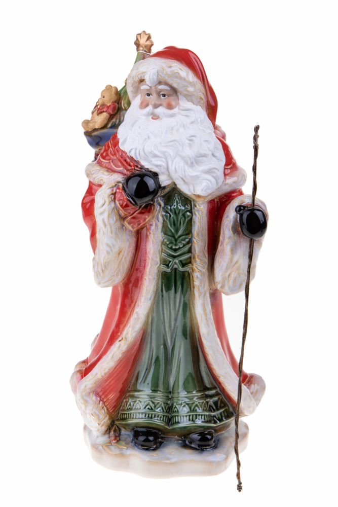 Statuina Babbo Natale con Sacco 48,5 cm in Porcellana Rosso-2