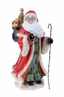 Statuina Babbo Natale con Sacco 48,5 cm in Porcellana Rosso-3