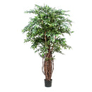 Ficus Weeping Artificiale con 2821 Foglie Altezza 152 cm Verde-1