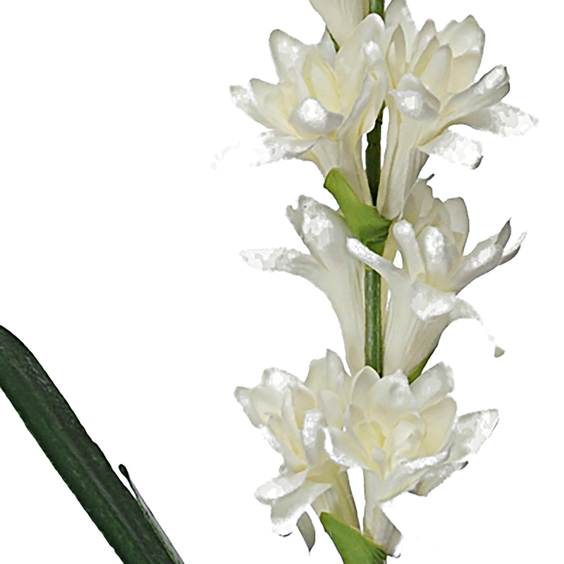 2 Fiori Artificiali di Tuberosa Altezza 90 cm Bianco-3