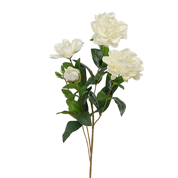 acquista Lot de 3 branches de gardénia artificielles hauteur 70 cm blanc