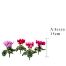 24 Mini Ciclamino Artificiali Composto da 7 Fiori Altezza 18 cm Multicolore-2