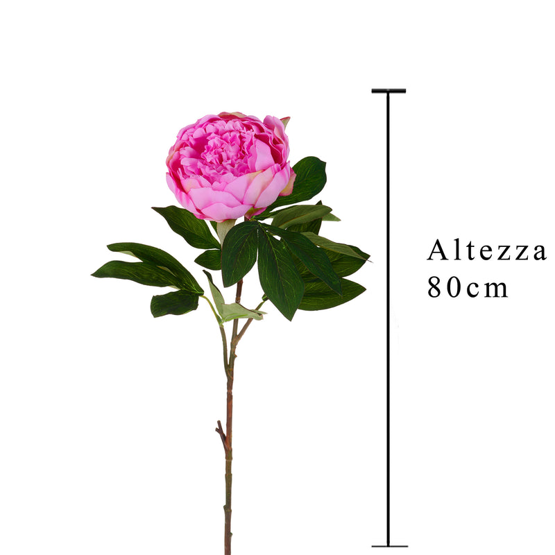 2 Peonia Artificiale Altezza 80 cm Rosa-2