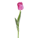 4 Tulipani Artificiali con Foglie Altezza 67 cm Rosa-1