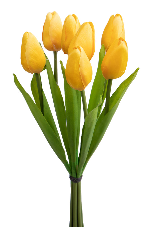 Lot de 3 bouquets de 7 tulipes artificielles, hauteur 37 cm, jaune acquista