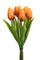 Lot de 3 bouquets de 7 tulipes artificielles, hauteur 37 cm, orange