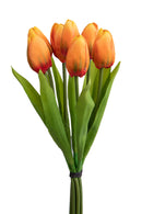 2 Mazzi di 7 Tulipani Artificiali Altezza 37 cm Arancio-1