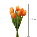 2 Mazzi di 7 Tulipani Artificiali Altezza 37 cm Arancio-2