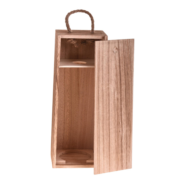 Lot de 2 Boîtes Porte-Bouteilles en Bois avec Anse en Corde Hauteur 36 cm acquista