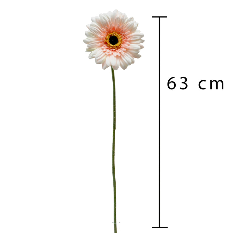 6 Fiori Artificiali di Gerbera Altezza 63 cm Rosa-2