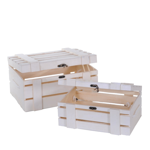 Lot de 2 Coffres en Bois Largeur 32 cm acquista