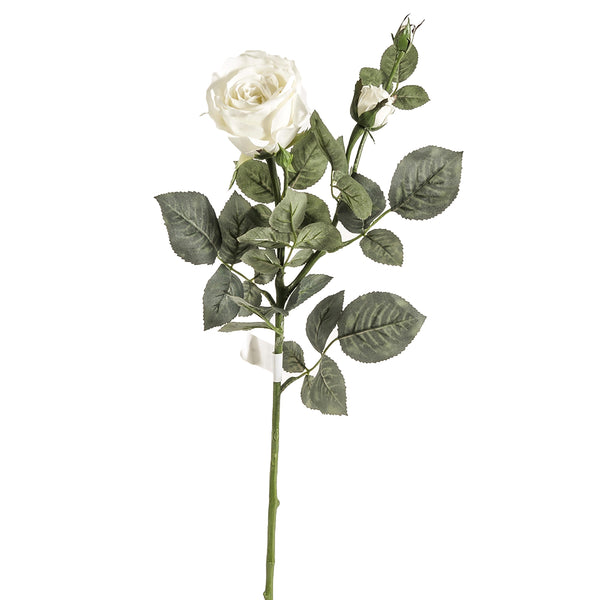 sconto Lot de 4 Branches Artificielles avec 3 Roses Artificielles Kaia Hauteur 66 cm Blanc