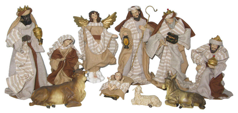 Natività 10 Personaggi H25 cm in Resina e Tessuto Vanzetti-1