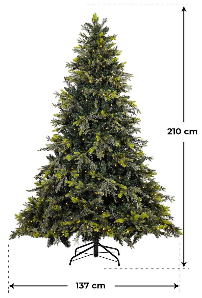 Albero di Natale Artificiale 210 cm 67 Rami Pino del Gargano Verde-2