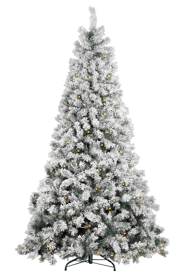 sconto Sapin de Noël artificiel recouvert de neige avec des lumières LED marron vert de différentes tailles