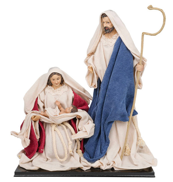 acquista Natività Giuseppe Maria e Gesù Bambino H33 cm in Resina