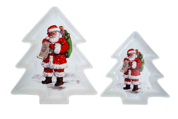 Set de 2 assiettes en forme de sapin de Noël en porcelaine prezzo