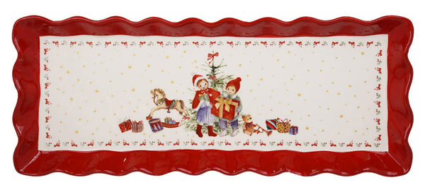 online Plateau de Noël Rectangulaire 38x15 cm en Porcelaine