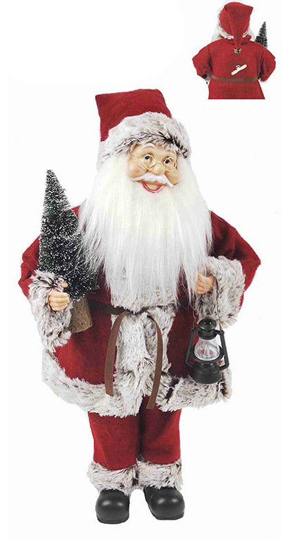 sconto Marionnette Père Noël H45 cm avec Boîte à Musique et Mouvement Rouge