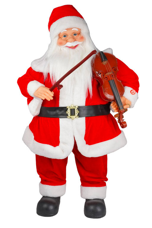 online Pupazzo Babbo Natale H80 cm con Violino Luci e Suoni Rosso