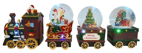 acquista Train de Noël 49x16 cm avec ampoules lumineuses et sonores