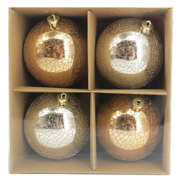 acquista Lot de 4 Boules Décoratives pour Sapin de Noël Ø10 cm en Plastique 2 Couleurs Assorties