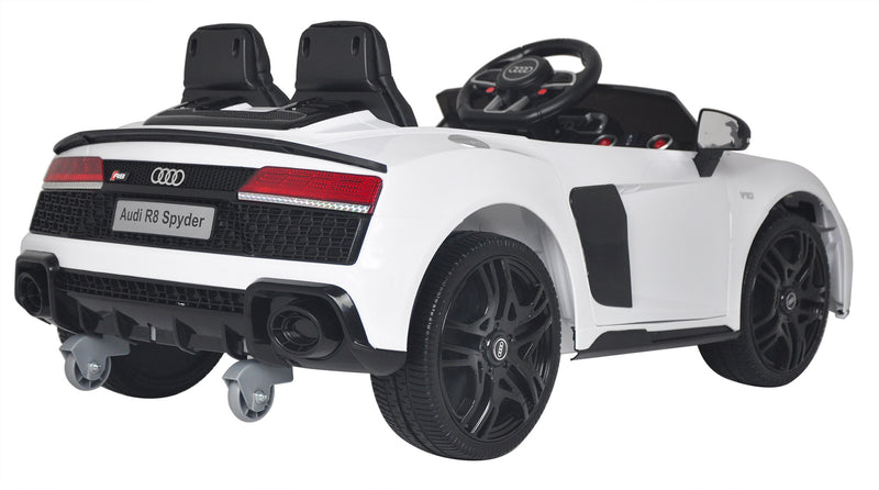 Macchina Elettrica per Bambini 12V con Licenza Audi R8 Spyder Bianca-3