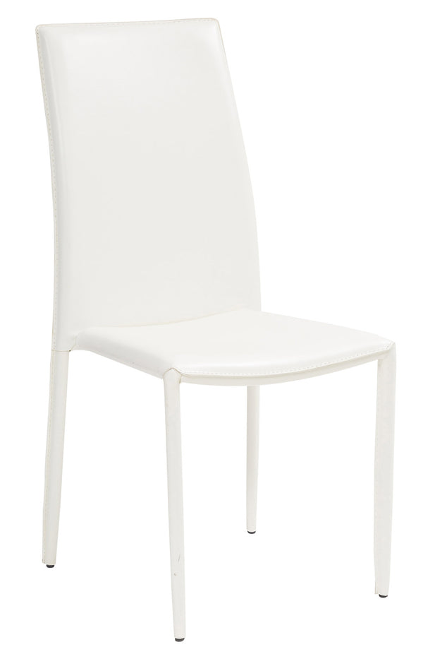 Chaise rembourrée 52x44x91 cm en similicuir blanc Dedis acquista