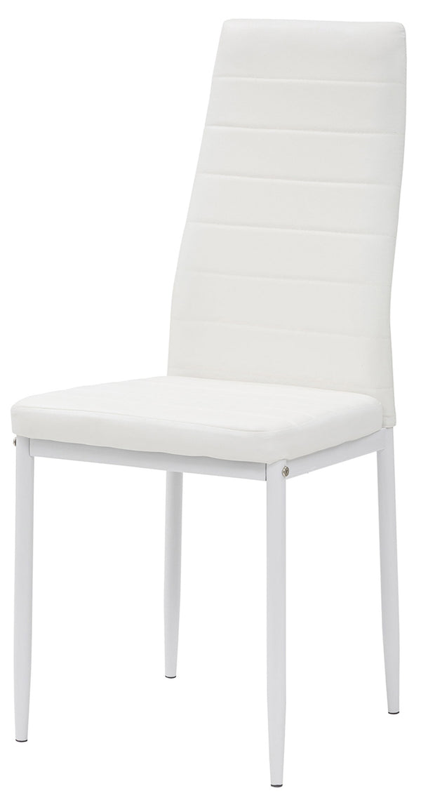 sconto Chaise rembourrée 40x47x96 cm en Similicuir Laqué Blanc Queen