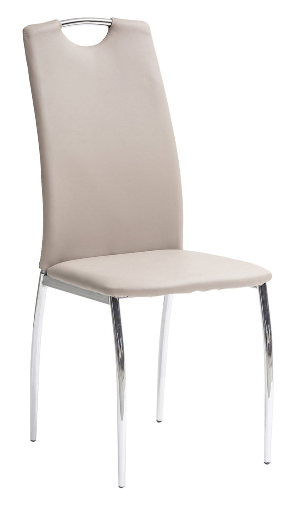 Chaise rembourrée 102x48x43 cm en similicuir Alba Cappuccino sconto