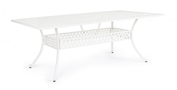 sconto Table de jardin 213x107x73 cm en aluminium blanc