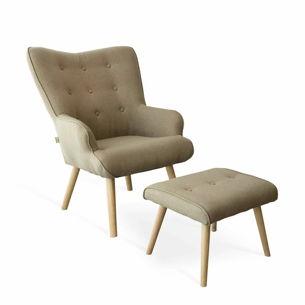 Ensemble fauteuil et pouf repose-pieds Biki Tortora acquista