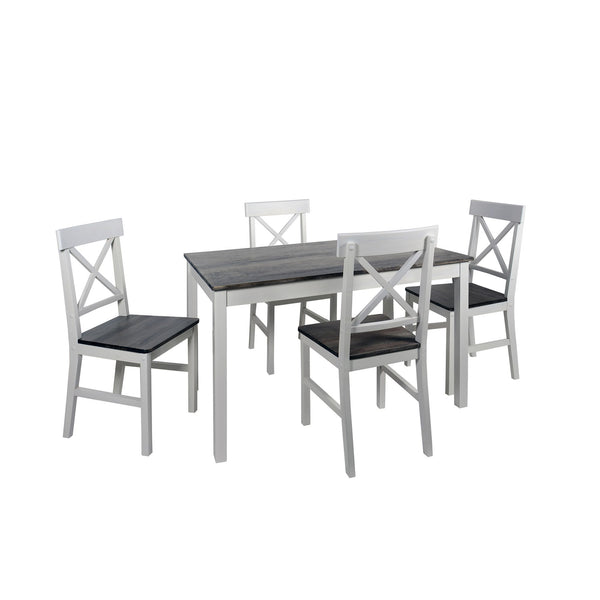 Ensemble Table Woody et 4 chaises Pieds Blanc Fumé prezzo